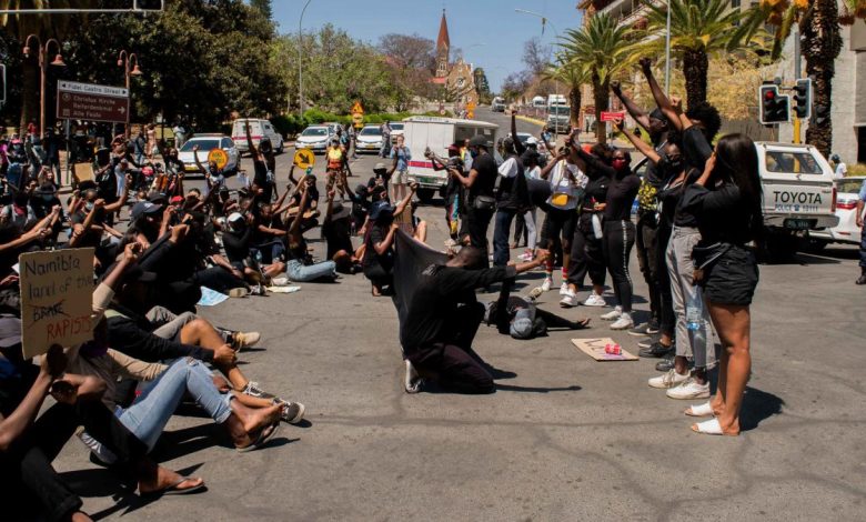Shut It Down Namibia Protest: Image obtained from CNN